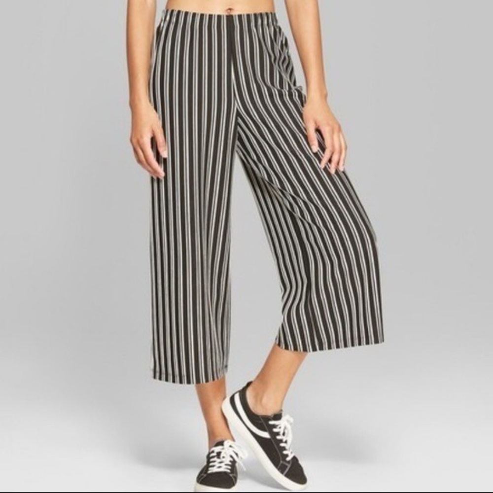 Wild Fable Wide Leg Trouser (Black & White)